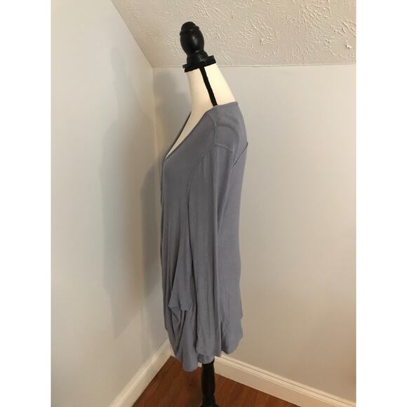 Free People We The Free Women’s Long Sleeve Blue/Gray Faux Wrap Top - Size Large - Picture 3 of 11